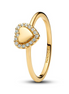 Pandora Timeless 14K Gold-Plated Engravable Heart Ring Size 7.5
