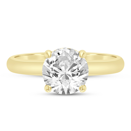 14K Yellow Gold 0.05 CTW Diamond Round Shaped Semi-Mount Engagement Ring