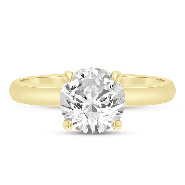 14K Yellow Gold 0.05 CTW Diamond Round Shaped Semi-Mount Engagement Ring