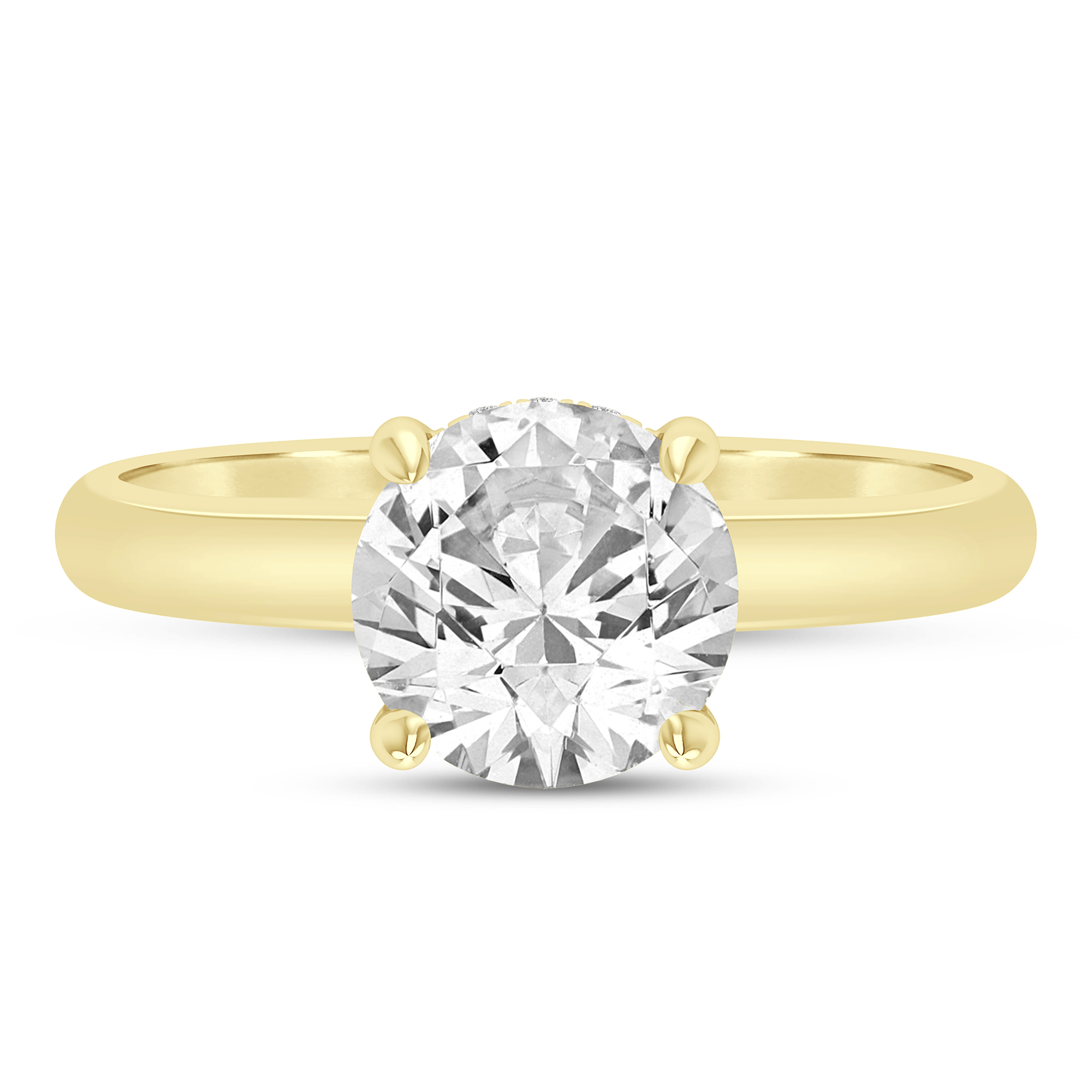 14K Yellow Gold 0.05 CTW Diamond Round Shaped Semi-Mount Engagement Ring