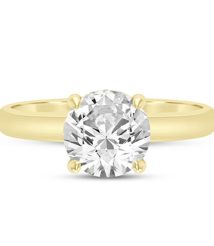 14K Yellow Gold 0.05 CTW Diamond Round Shaped Semi-Mount Engagement Ring