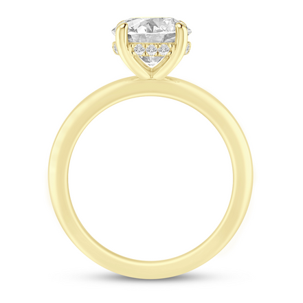 14K Yellow Gold 0.05 CTW Diamond Round Shaped Semi-Mount Engagement Ring