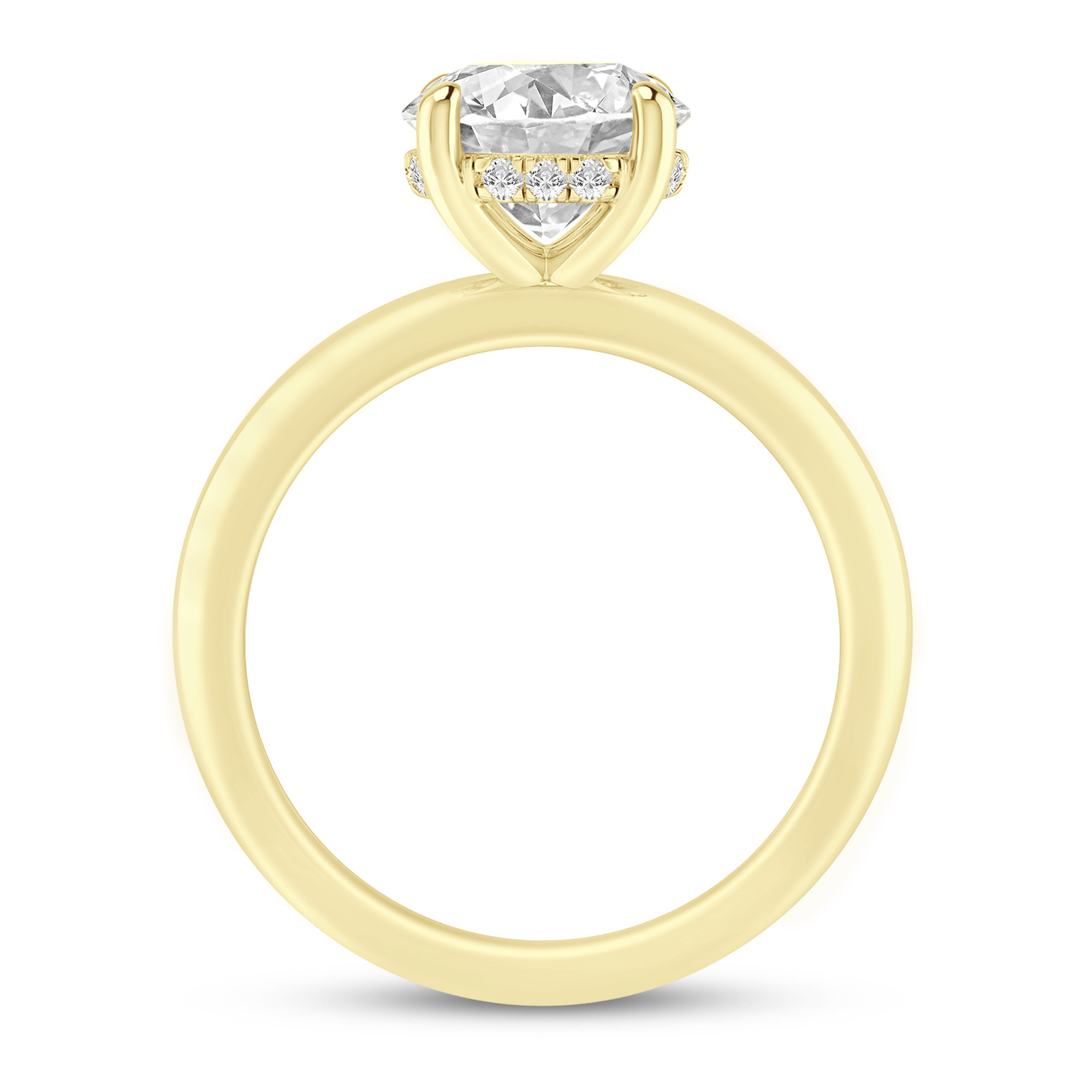 14K Yellow Gold 0.05 CTW Diamond Round Shaped Semi-Mount Engagement Ring