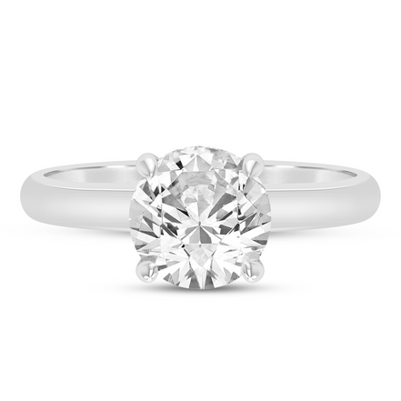 14K White Gold 0.05 CTW Diamond Round Shaped Semi-Mount Engagement Ring