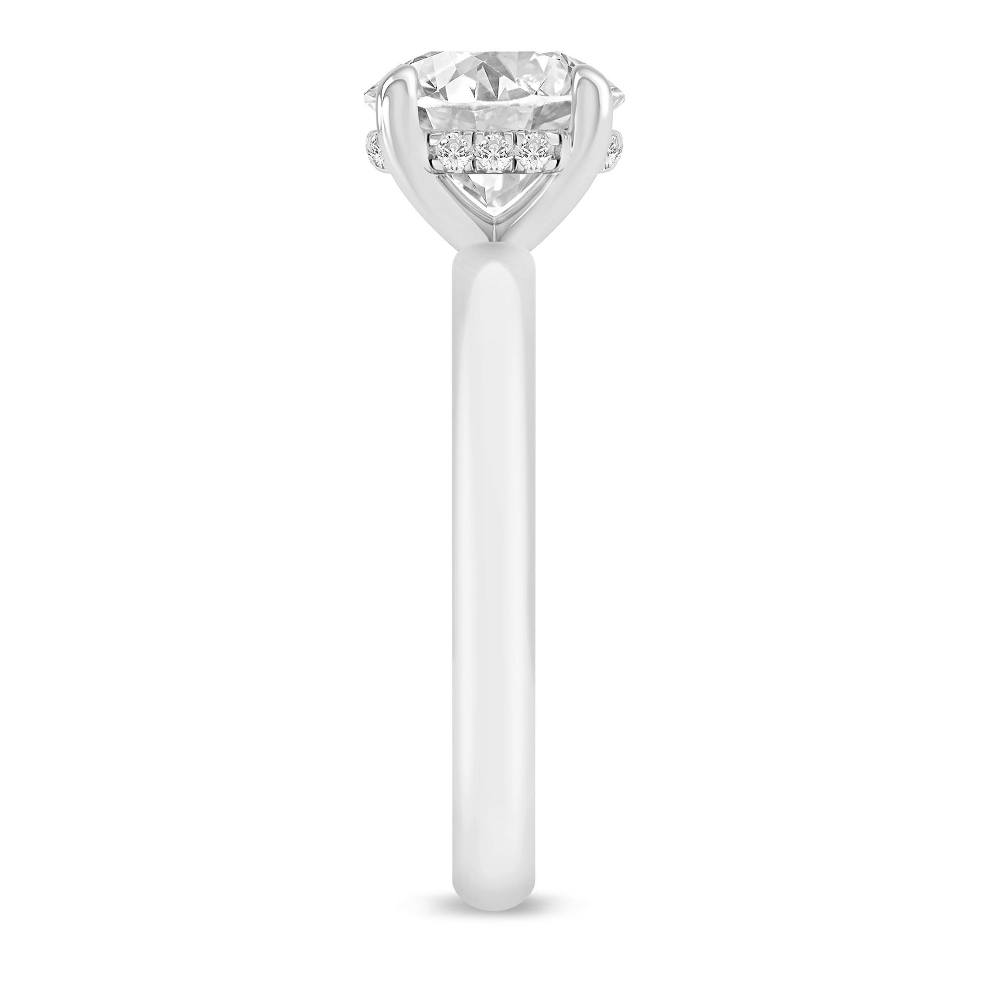 14K White Gold 0.05 CTW Diamond Round Shaped Semi-Mount Engagement Ring