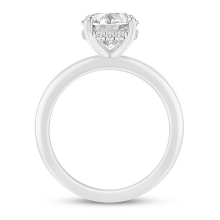 14K White Gold 0.05 CTW Diamond Round Shaped Semi-Mount Engagement Ring