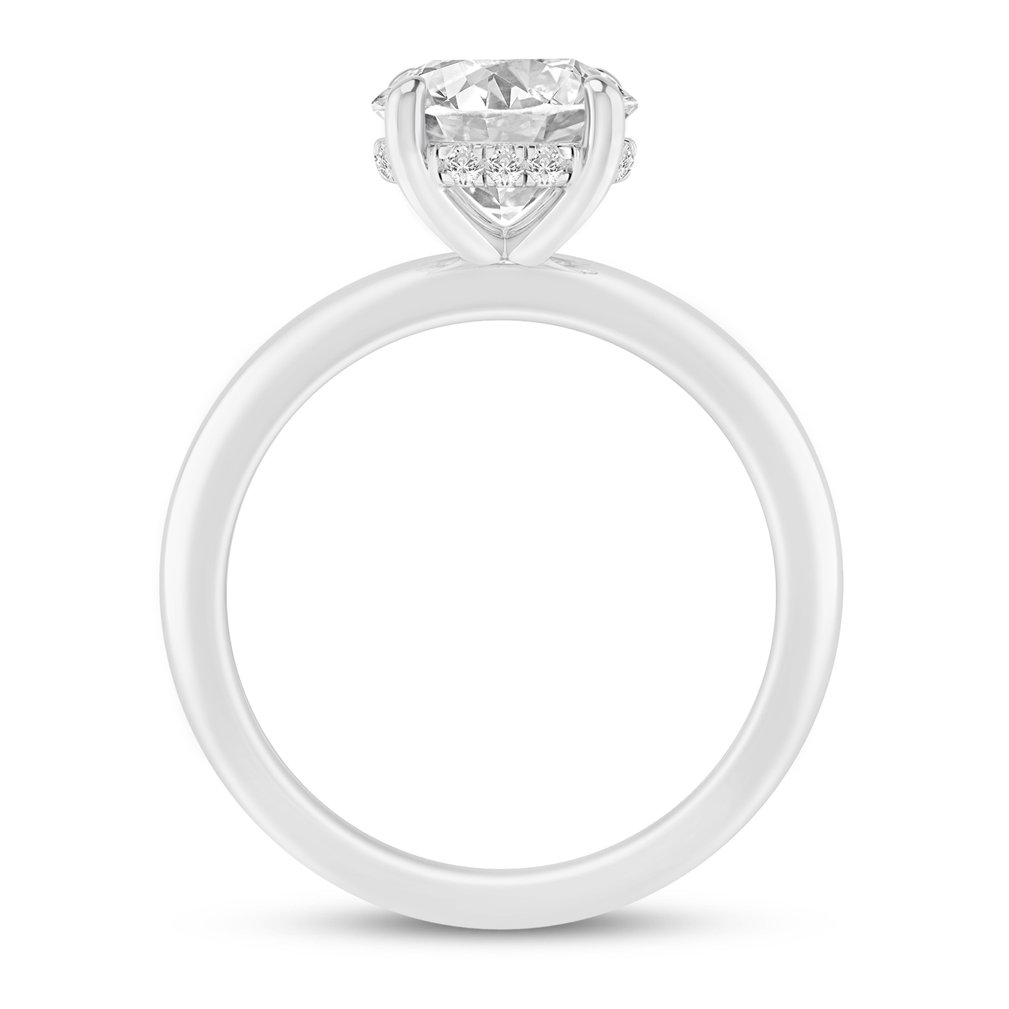 14K White Gold 0.05 CTW Diamond Round Shaped Semi-Mount Engagement Ring