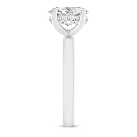 14K White Gold 0.05 CTW Diamond Oval Shaped Semi-Mount Engagement Ring