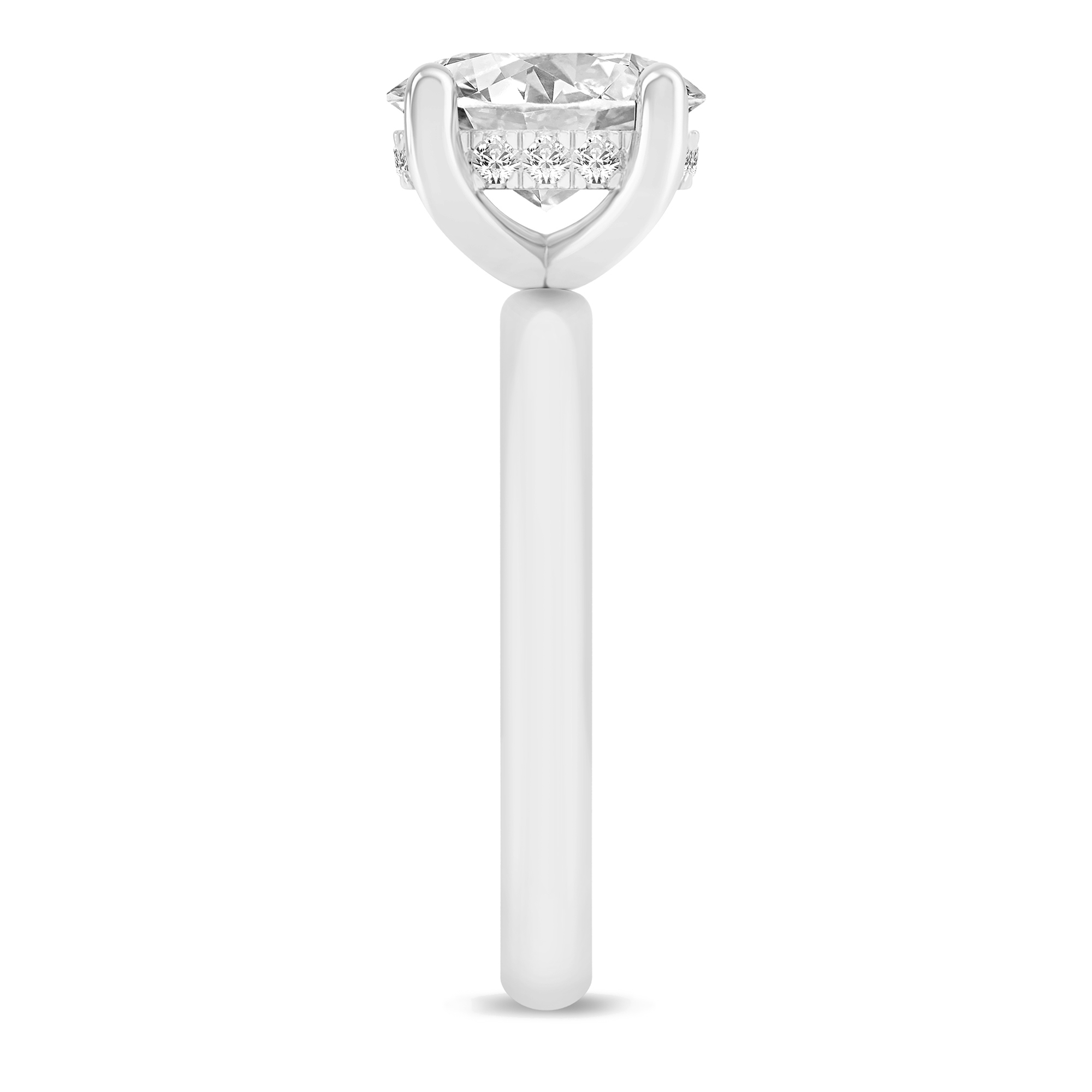 14K White Gold 0.05 CTW Diamond Oval Shaped Semi-Mount Engagement Ring