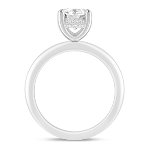 14K White Gold 0.05 CTW Diamond Oval Shaped Semi-Mount Engagement Ring