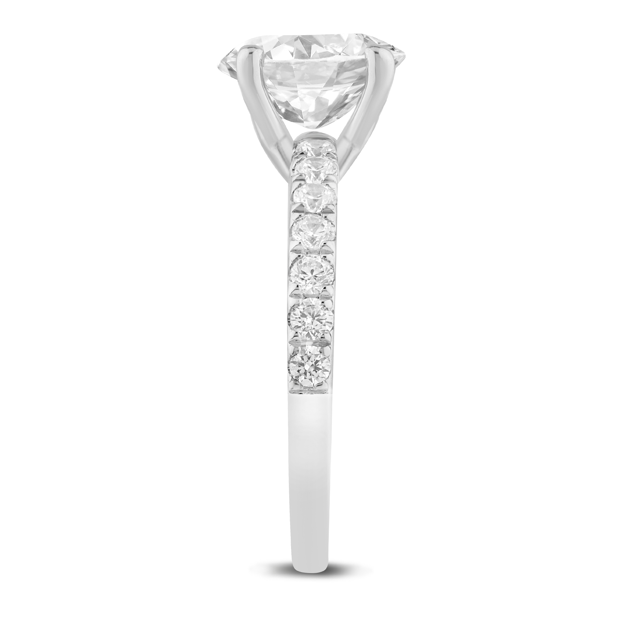 14K White Gold 2.44 CTW Oval Diamond Semi-Mount Engagement Ring