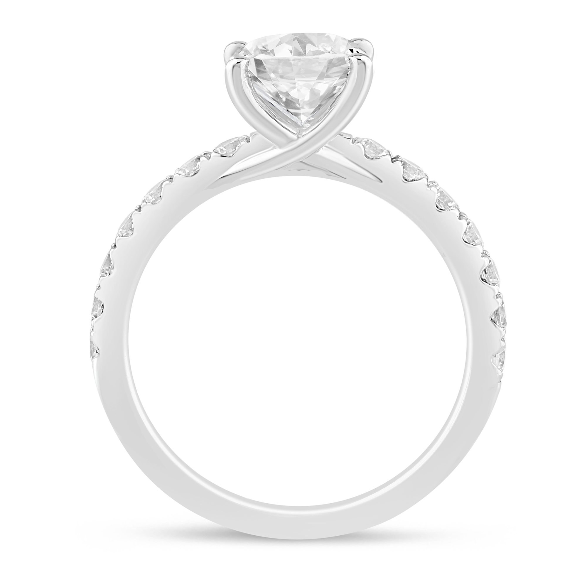 14K White Gold 2.44 CTW Oval Diamond Semi-Mount Engagement Ring