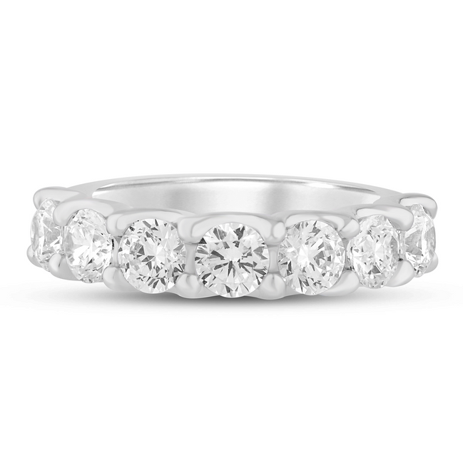 14K White Gold 2 CTW Lab Grown Round Diamond Band