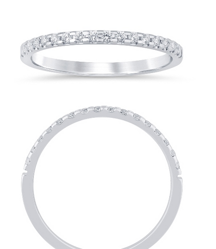14K White Gold 0.16 CTW Diamond Low Profile Half Eternity Band