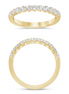 14K Yellow Gold 0.50 CTW Diamond Crown Set Half Eternity Band