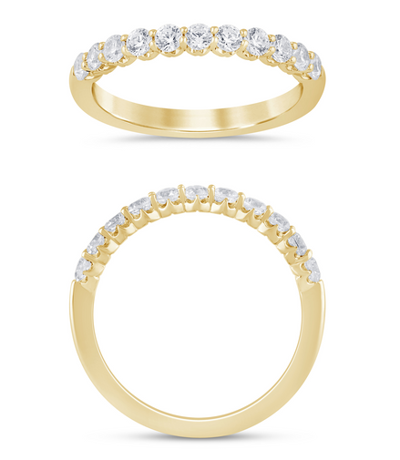 14K Yellow Gold 0.50 CTW Diamond Crown Set Half Eternity Band