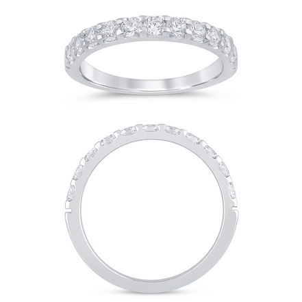 14K White Gold 0.75 CTW Diamond Low Profile Half Eternity Band