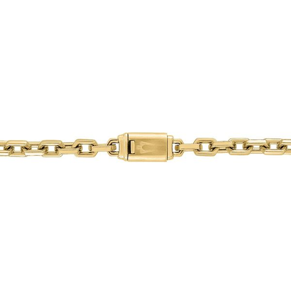 Bulova 14K Gold-Plated Icon Hexagon Cable Chain 24