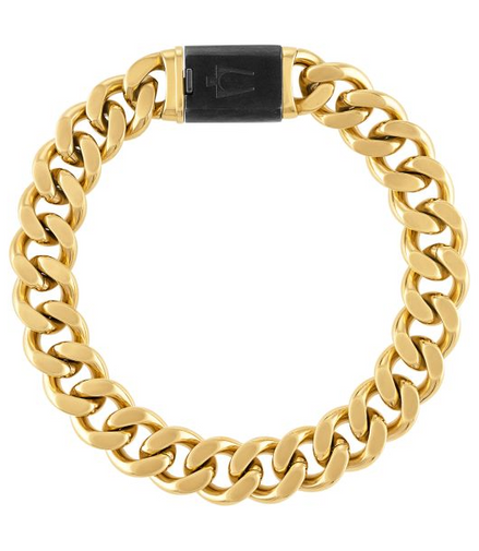 Bulova Classic Gold-Tone Stainless Steel Curb Chain Bracelet 8.5"