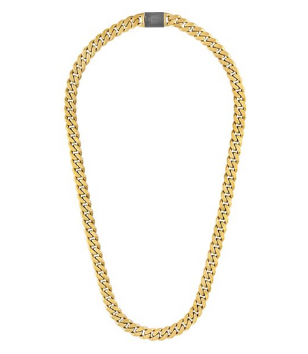 Bulova Classic Gold-Tone Stainless Steel Curb Chain Necklace 24"