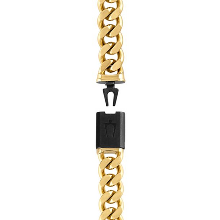 Bulova Classic Gold-Tone Stainless Steel Curb Chain Necklace 24"