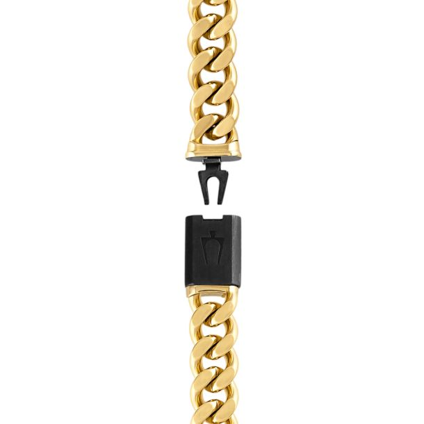 Bulova Classic Gold-Tone Stainless Steel Curb Chain Necklace 24