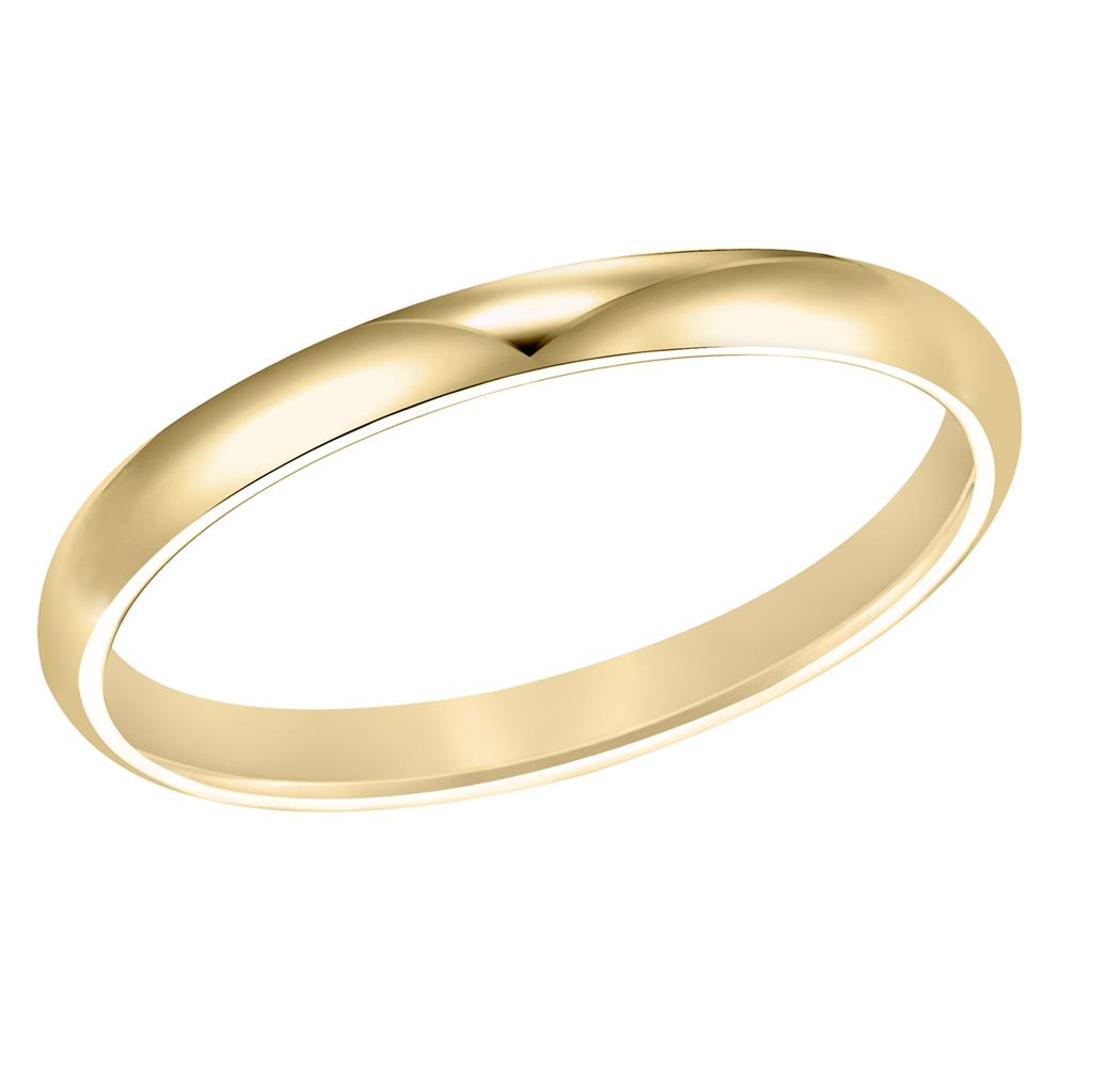 Low Dome 14K White Gold 2MM Comfort Fit Plain Wedding Band