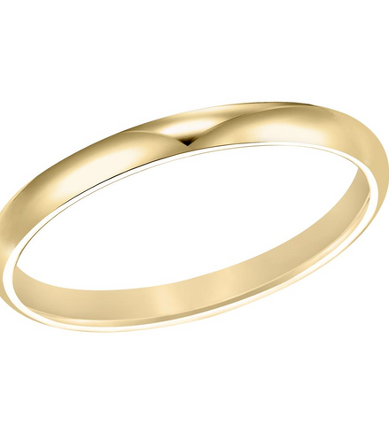Low Dome 14K White Gold 2MM Comfort Fit Plain Wedding Band