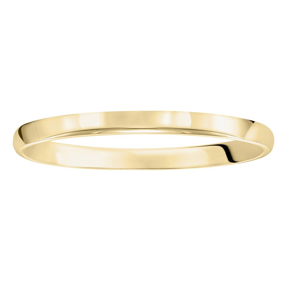 Low Dome 14K White Gold 2MM Comfort Fit Plain Wedding Band