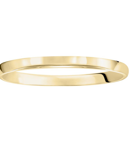 Low Dome 14K White Gold 2MM Comfort Fit Plain Wedding Band