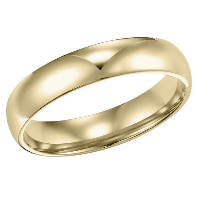 14K Yellow Gold 4MM Low Dome Comfort Fit Plain Wedding Band