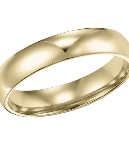 14K Yellow Gold 4MM Low Dome Comfort Fit Plain Wedding Band