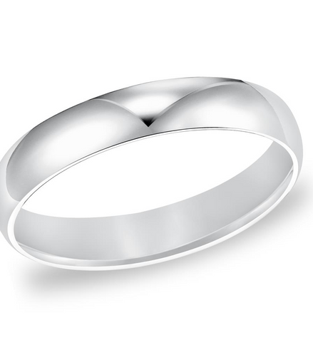 Frederick Goldman 14K White Gold Comfort Fit Low Dome Band Size 12
