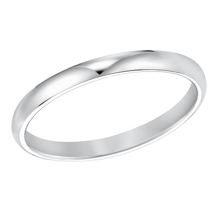 Goldman 14K White Gold Low Dome Comfort Fit Wedding Band Size 5