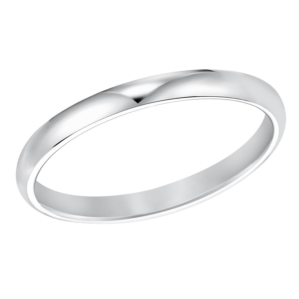 Goldman 14K White Gold Low Dome Comfort Fit Wedding Band Size 5