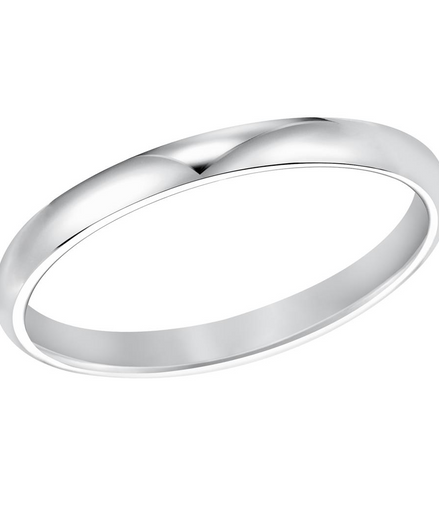 Goldman 14K White Gold Low Dome Comfort Fit Wedding Band Size 5