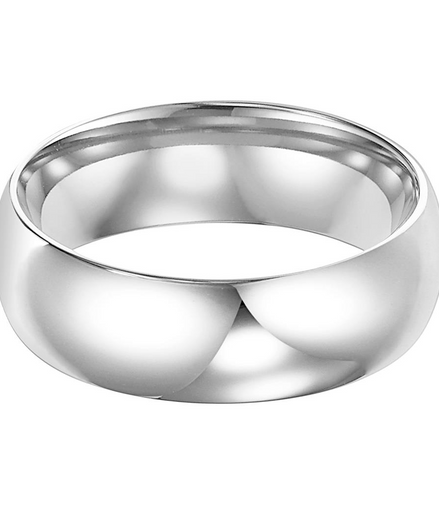 Frederick Goldman 14K White Gold Comfort Fit Wedding Band Size 6