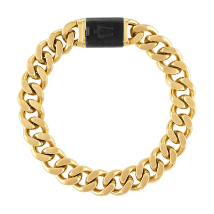 Bulova Classic Gold-Tone Stainless Steel Curb Chain Bracelet