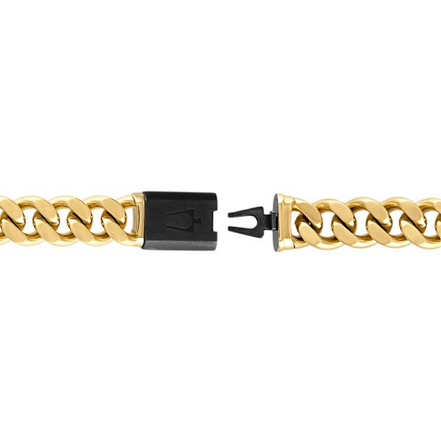 Bulova Classic Gold-Tone Stainless Steel Curb Chain Bracelet