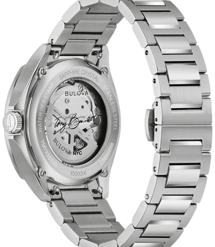 Bulova Men's NYC Tony Bennett Purple Dial Stainless Steel Bracelet Watch