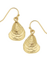 Susan Shaw 24K Gold Triple Plated Oyster Dangle Earrings