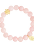 Susan Shaw 24K Gold Triple Plated Pink Jade Bailey Stretch Bracelet