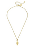 Susan Shaw 24K Gold Triple Plated Dainty Small Cross Pendant Necklace