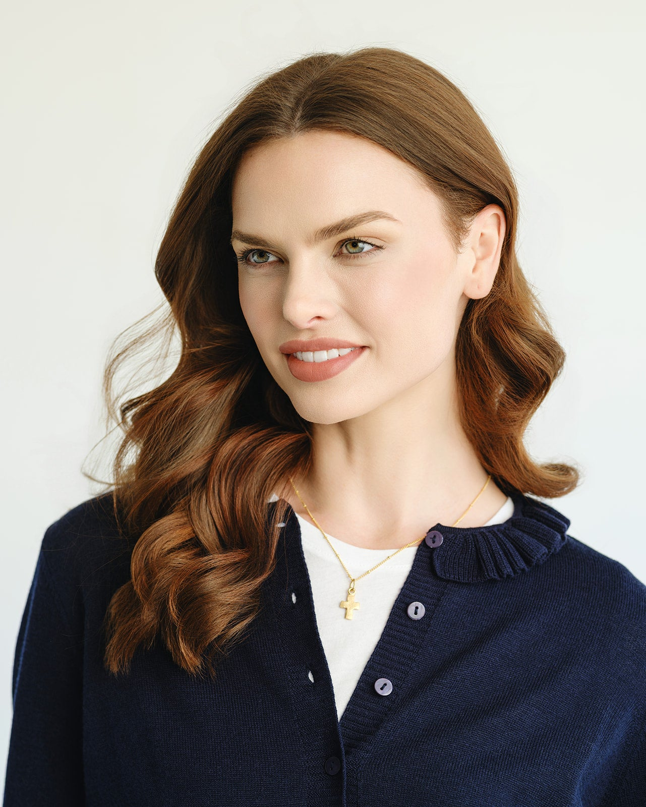 Susan Shaw 24K Gold Triple Plated Dainty Small Cross Pendant Necklace
