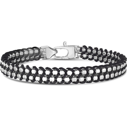 Phillip Gavriel Silver Men's Black Cord Bracelet