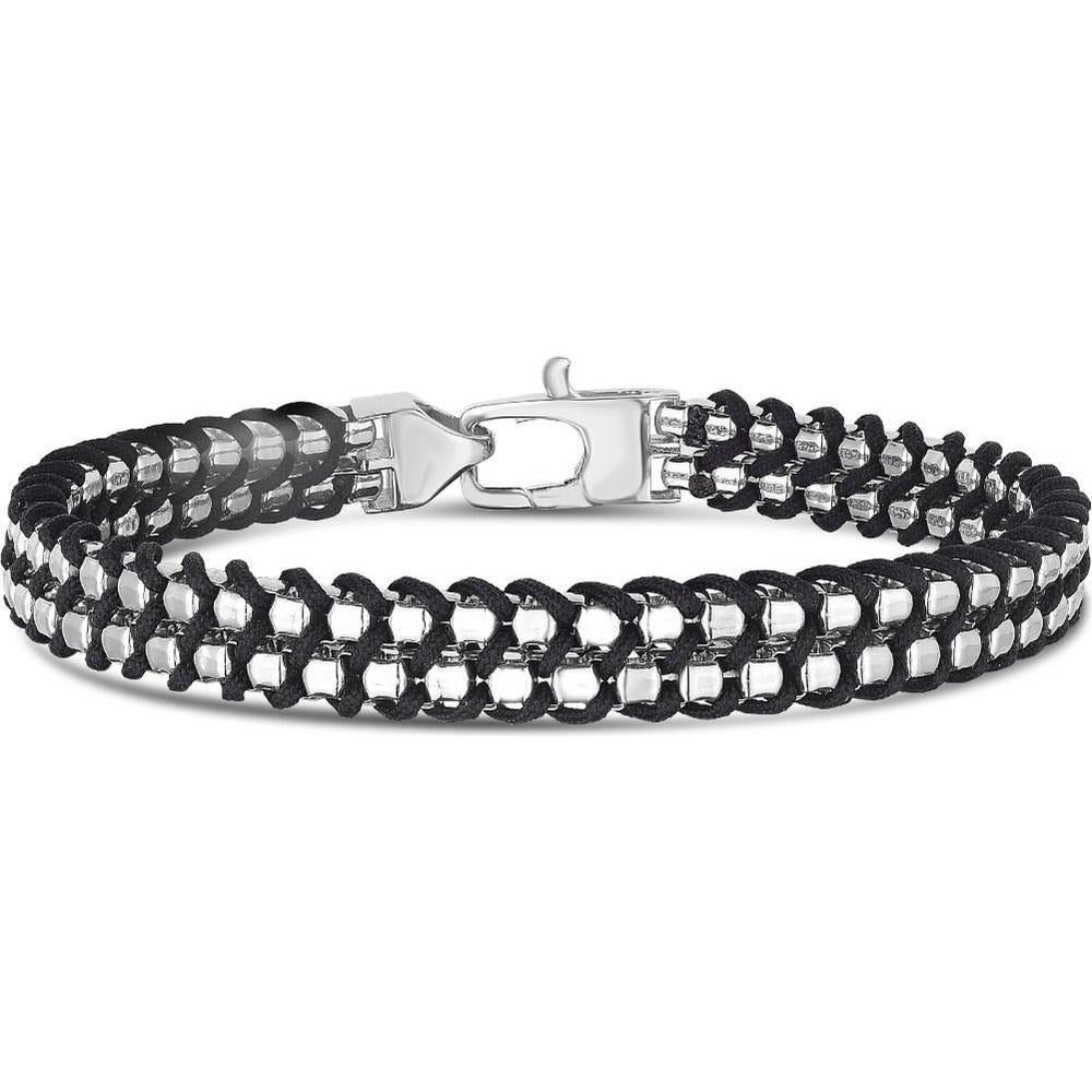 Phillip Gavriel Silver Men's Black Cord Bracelet
