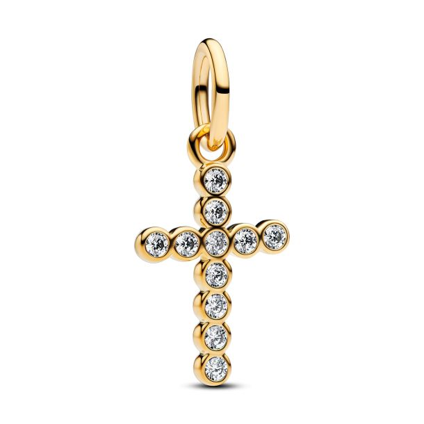 Panodra Moments 14K Gold Plated Cross Dangle Charm