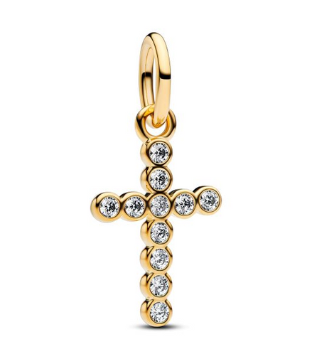 Panodra Moments 14K Gold Plated Cross Dangle Charm