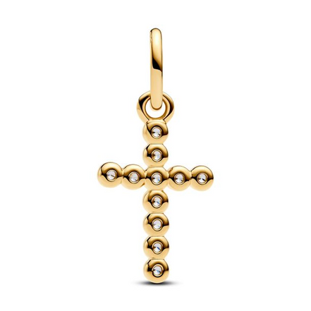 Panodra Moments 14K Gold Plated Cross Dangle Charm