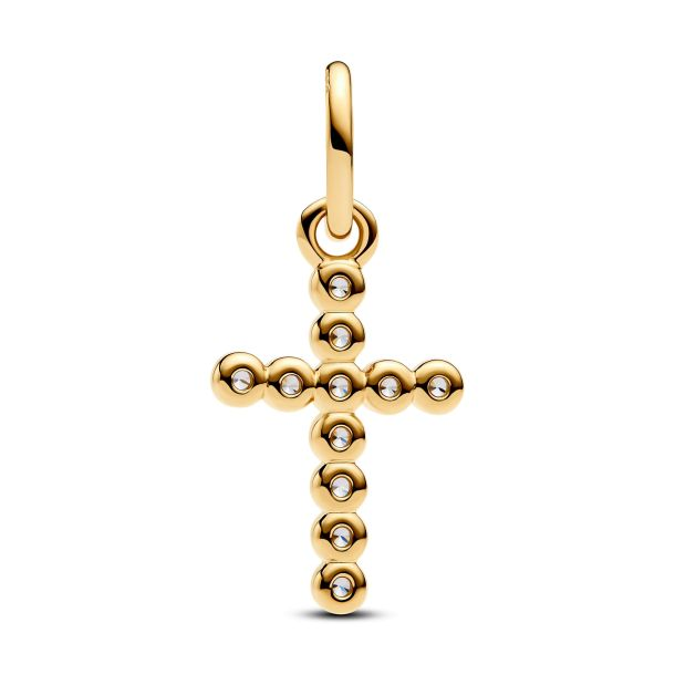 Panodra Moments 14K Gold Plated Cross Dangle Charm